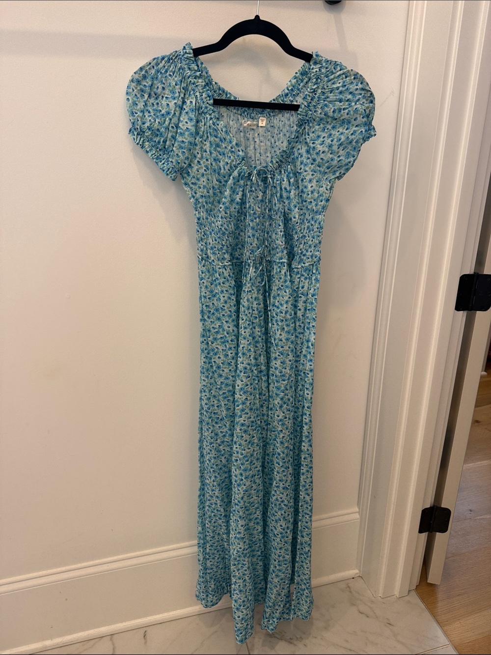 Doen Light Blue Floral Midi Dress